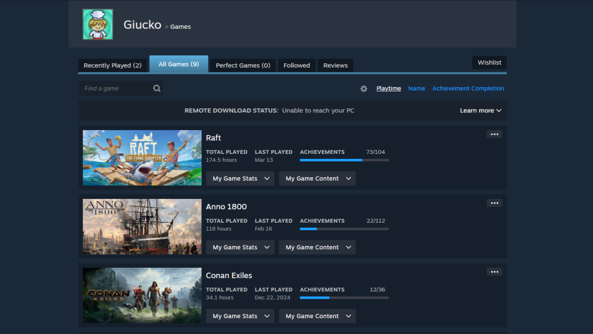 Free Steam Account With Conan Exiles, Anno 1800, Raft 1