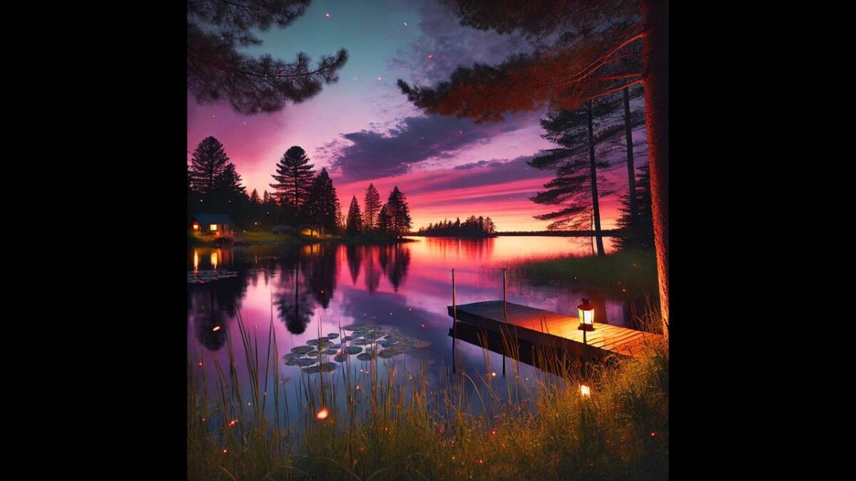 Enchanting Twilight Lakeside Scene: Embrace Peaceful Seclusion And Natural Beauty 1